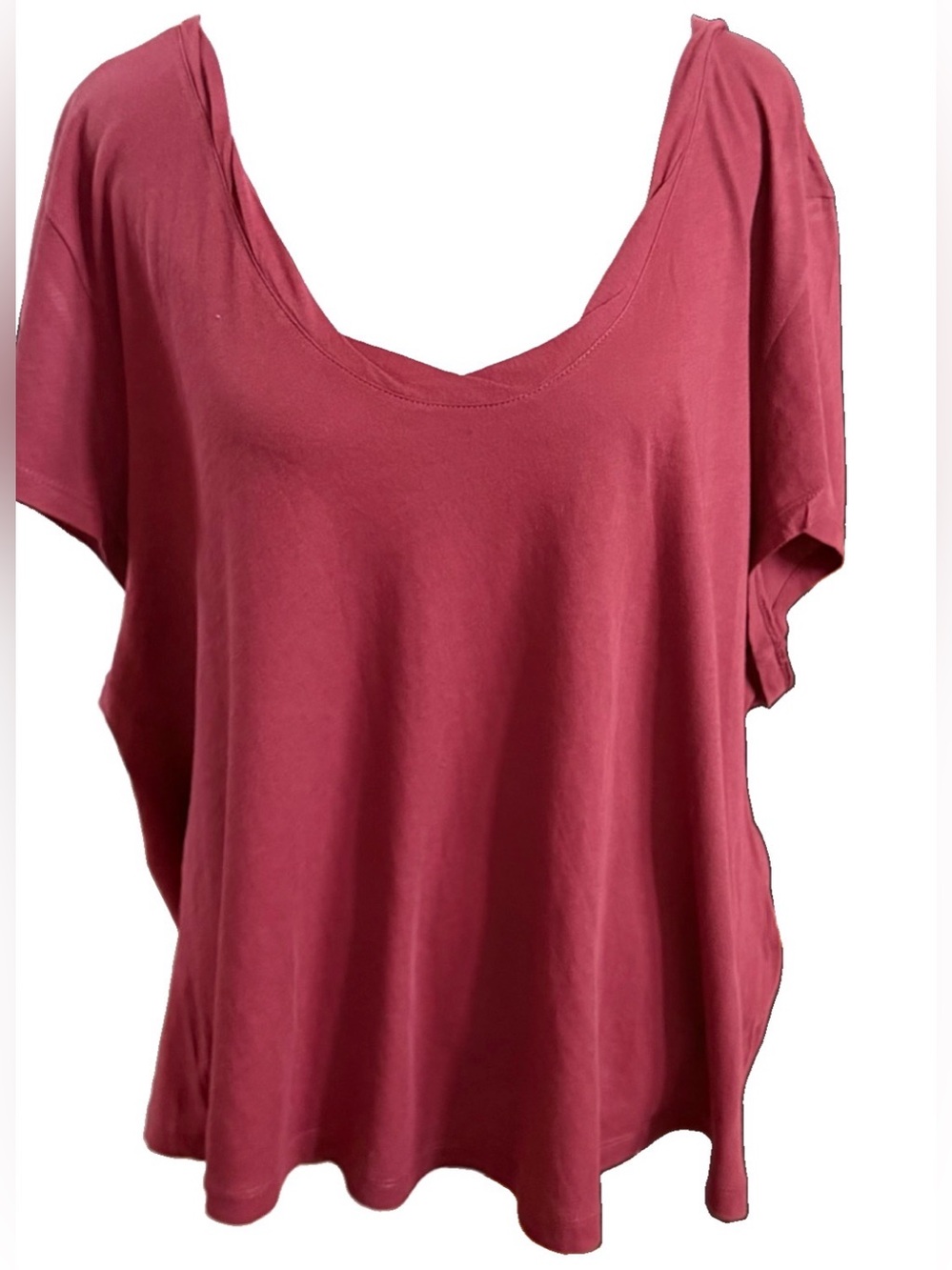 J.CREW MERCANTILE 100% Cotton Rust Terracotta Brown V-Neck T-Shirt Plus Size 3x